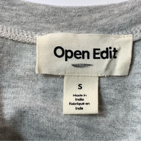 Open Edit Boxy Crop Organic Cotton T Shirt in Heather Grey - Picture 8 of 12